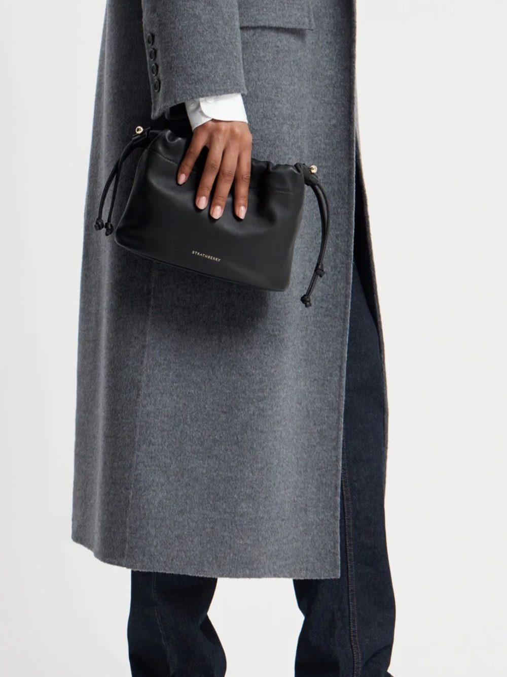 Strathberry Charlotte Drawstring BLACK - Picture 3 of 12